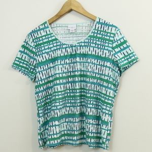 Jaclyn Smith Cotton Blend Striped Textured Top